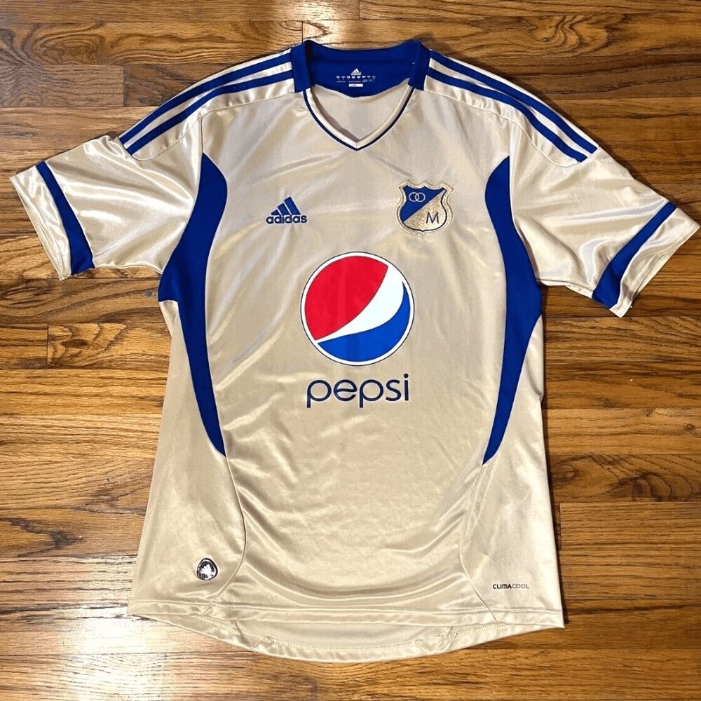RARE Millonarios FC El Dorado Adidas Away Jersey | 2011 2012 | Size M | Colombia